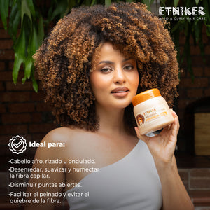 Mascarilla Acondicionador, Mascarilla Acondicionador Etniker, Producto Mascarilla Acondicionador Etniker, Cabello Ondulado Rizado Afro, Desenredar Suavizar y Humectar la Fibra Capilar, Desminuir Puntas Abiertas, Facilita el Peinado, Evitar el Quiebre de la Fibra, Producto Etniker, Etniker
