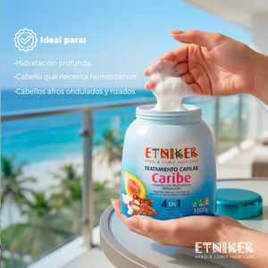Tratamiento Capilar, Tratamiento Capilar Mi Tierra, Tratamiento Capilar Mi Tierra Caribe, Tratamiento Capilar Mi Tierra Caribe Etniker, Tratamiento Capilar 4 en 1, Hidratacion Profunda y Reparacion, Tratamiento, Crema de Peinar, Acondicionador, Filtro Uv, Producto Etniker, Etniker