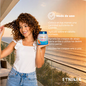 Tratamiento Capilar, Tratamiento Capilar Mi Tierra, Tratamiento Capilar Caribe Mi Tierra, Tratamiento Capilar 4 en 1, Aplicar Sobre el Cabello, Moldea los Crespos, Producto Etniker, Etniker