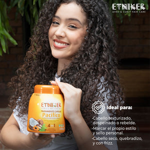 Tratamiento Capilar Pacifico, Tratamiento Capilar Mi Tierra Pacifico, Tratamiento Capilar Mi Tierra Pacifico Etniker, Producto Tratamiento Capilar Mi Tierra Pacifico Etniker, Cabello Texturizado, Cabello Despeinado, Cabello Rebelde, Sello Personal, Cabello Seco, Cabello Quebradizo, Cabello con Frizz, Nutricion Profunda, Tratamiento Capilar Etniker, Producto Etniker, Etniker