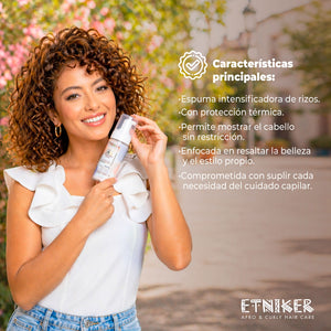 Espuma Intensificadora de Rizos, Espuma Intensificadora de Rizos Etniker, Proteccion Termica, Producto Etniker, Etniker