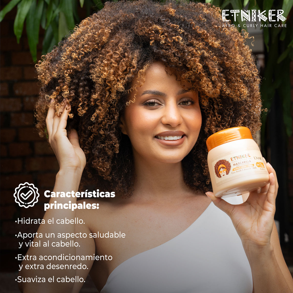 Mascarilla Acondicionador, Mascarilla Acondicionador Etniker, Producto Mascarilla Acondicionador Etniker, Hidrata el Cabello, Aporta un Aspecto Saludable y Vital al Cabello, Extra Acondicionamiento, Extra Desenredo, Suaviza el Cabello, Producto Etniker, Etniker
