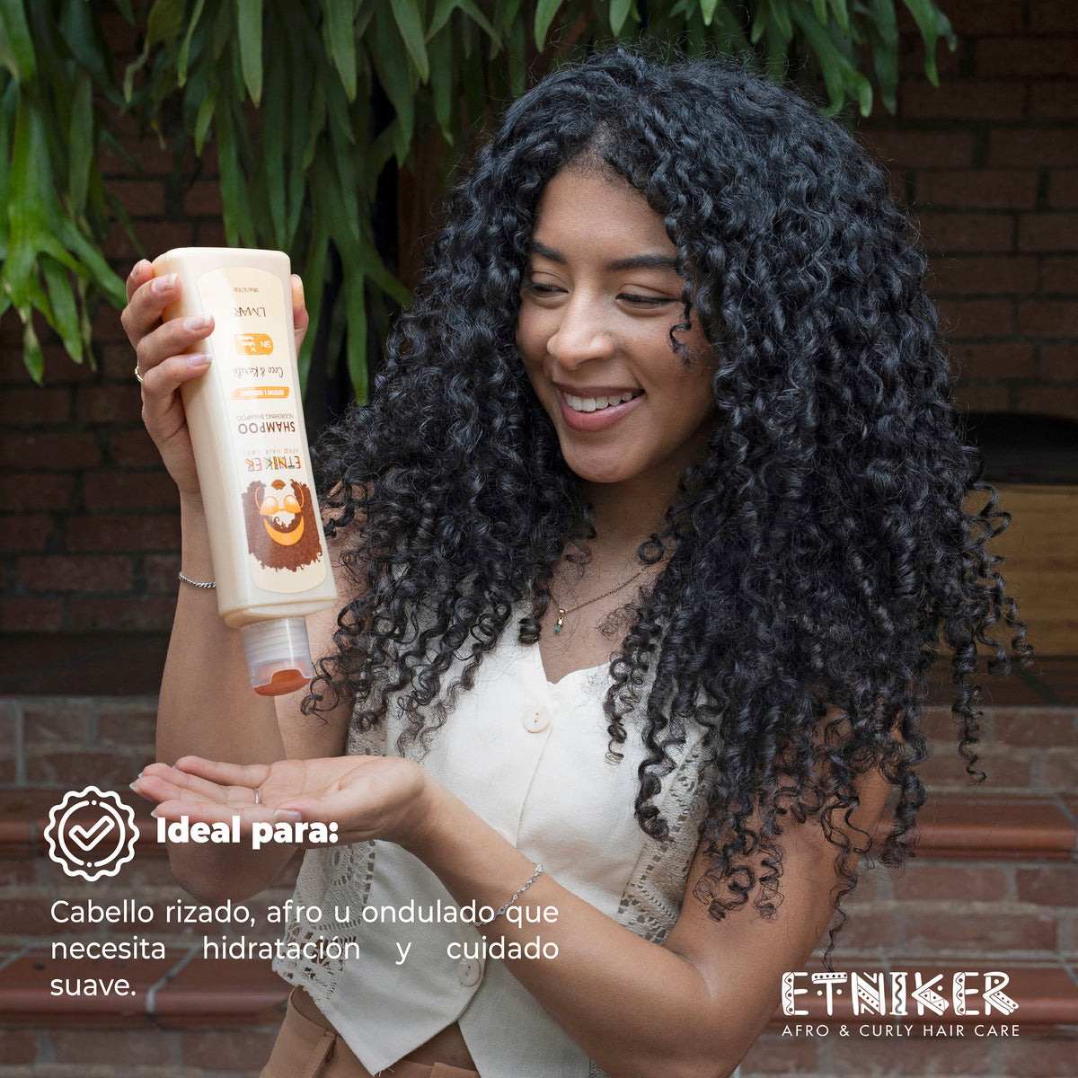 Shampoo Nutritivo, Shampoo Nutritivo Etniker, Producto Shampoo Nutritivo Etniker, Cabello Rizado, Afro, Ondulado, Hidratacion y Cuidado Suave, Producto Etniker, Etniker