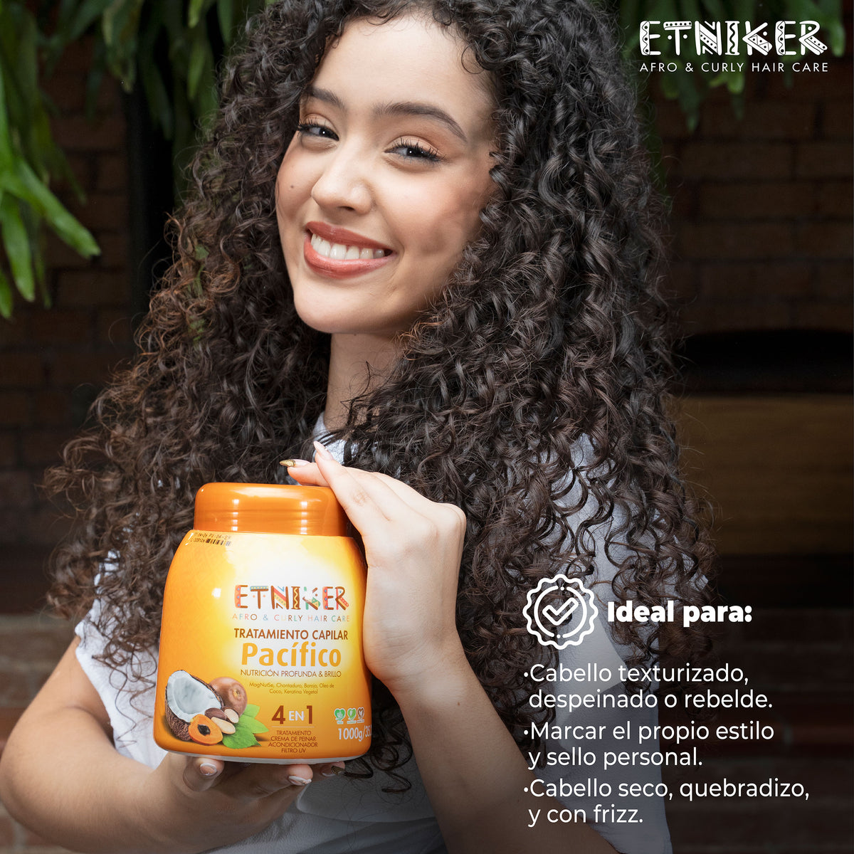 Tratamiento Capilar Pacifico, Tratamiento Capilar Mi Tierra Pacifico, Tratamiento Capilar Mi Tierra Pacifico Etniker, Producto Tratamiento Capilar Mi Tierra Pacifico Etniker, Cabello Texturizado, Cabello Despeinado, Cabello Rebelde, Sello Personal, Cabello Seco, Cabello Quebradizo, Cabello con Frizz, Nutricion Profunda, Tratamiento Capilar Etniker, Producto Etniker, Etniker